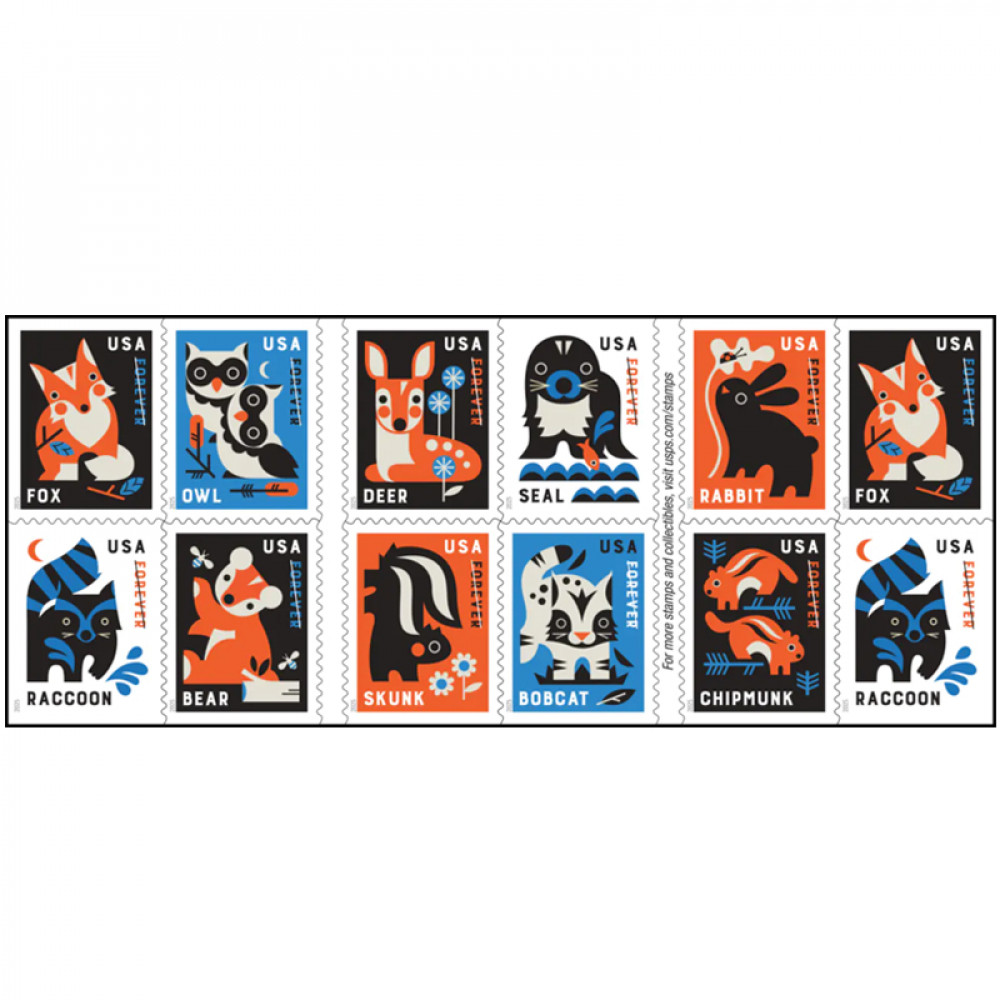 2025 Baby Wild Animals Stamps, Booklet of20