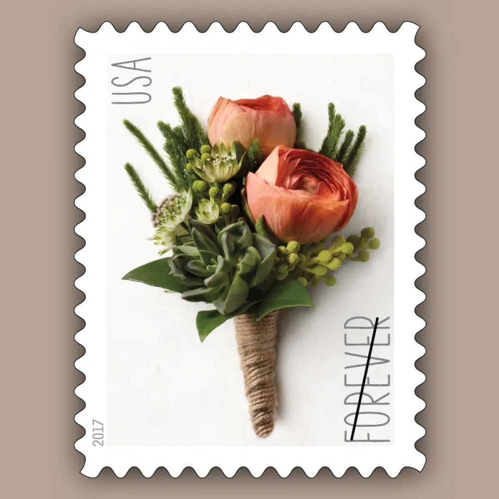 2017 USPS Celebration Boutonniere Forever Stamps