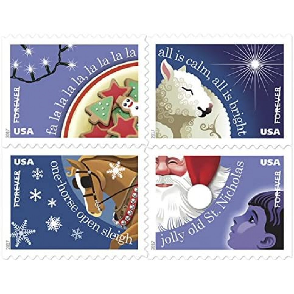 (2017) USPS Christmas Carols Forever Postage Stamps