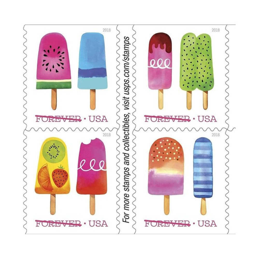 (2018) USPS Ice Cream Self Forever Stamps