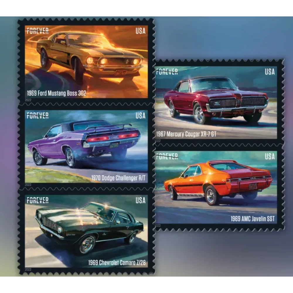 2022 USPS Pony Cars Stamps